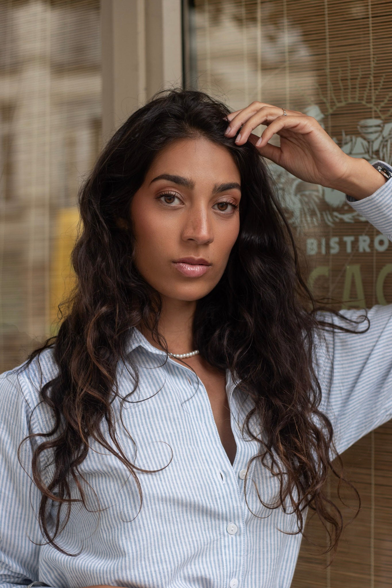 Emelyne Bleu rayée Blanche - Aune _ Boutique officielle