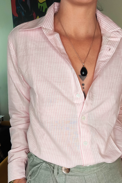 Emelyne Rose rayée Blanche